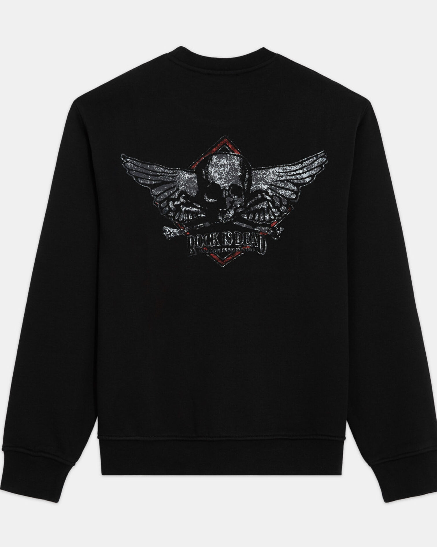 Black sweatshirt with screen print, BLACK WASHED, hi-res image number null