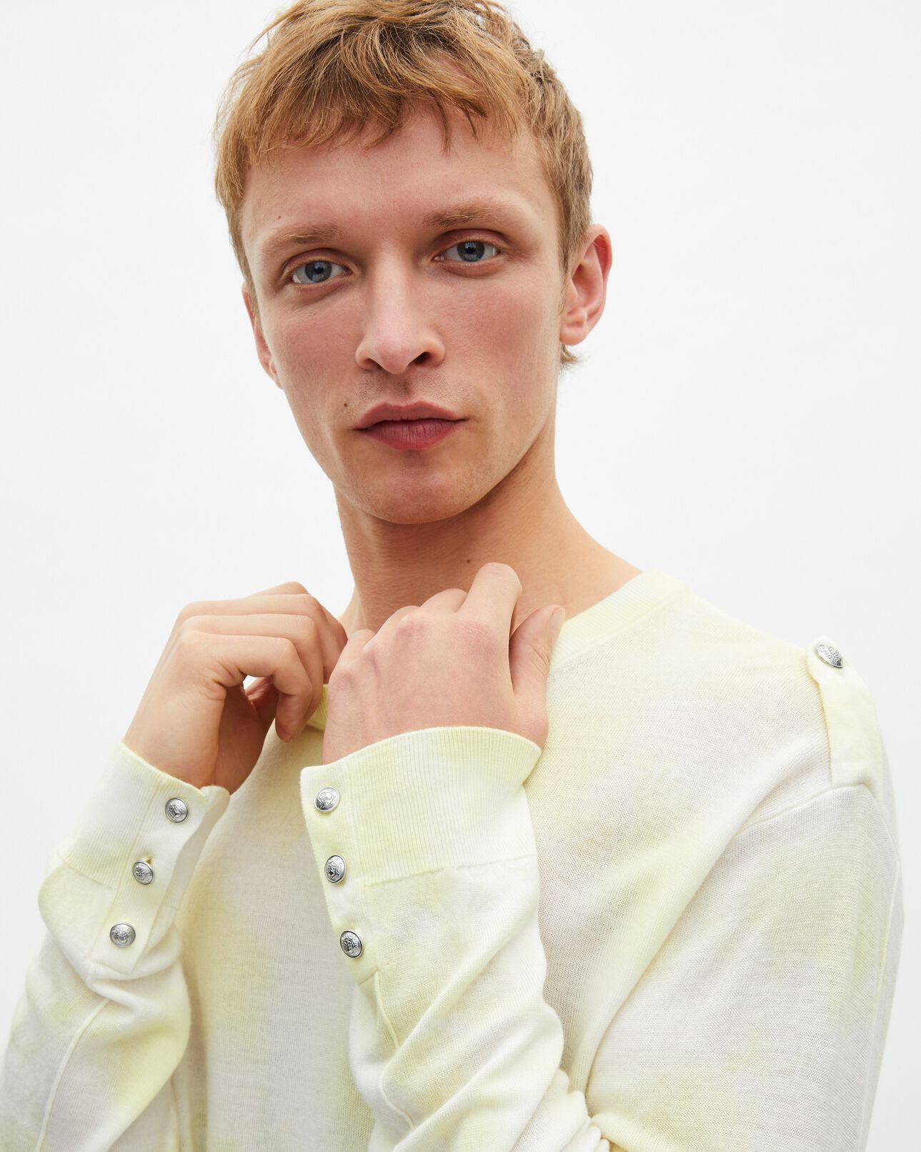The Kooples HOMBRE YELLOW - ECRU jersey lana merina tie and dye amarillo