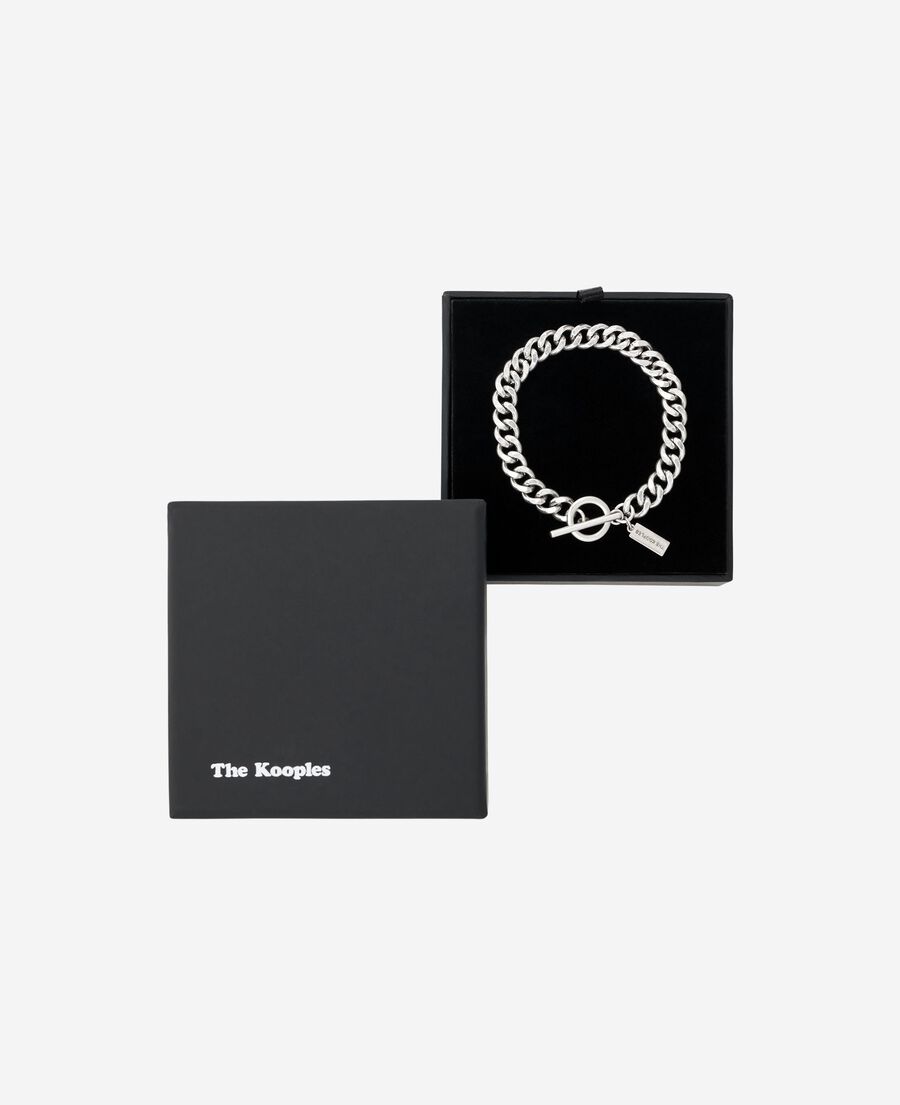 The Kooples HOMME SILVER bracelet large en chaîne argenté