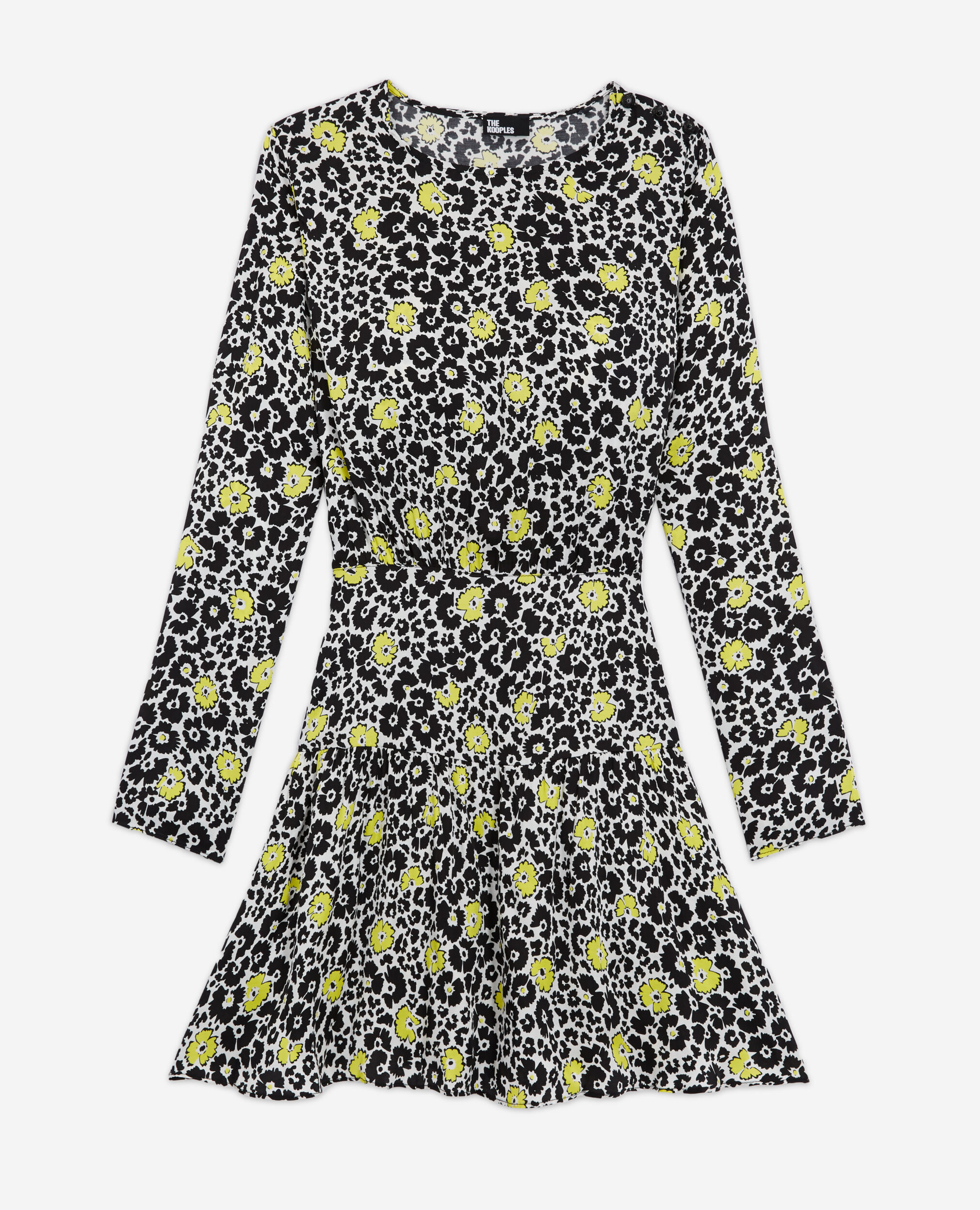 Short floral dress, ECRU / YELLOW, hi-res image number null