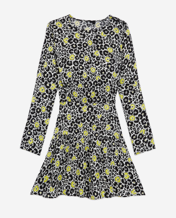 The Kooples FEMME ECRU / YELLOW robe courte fleurie