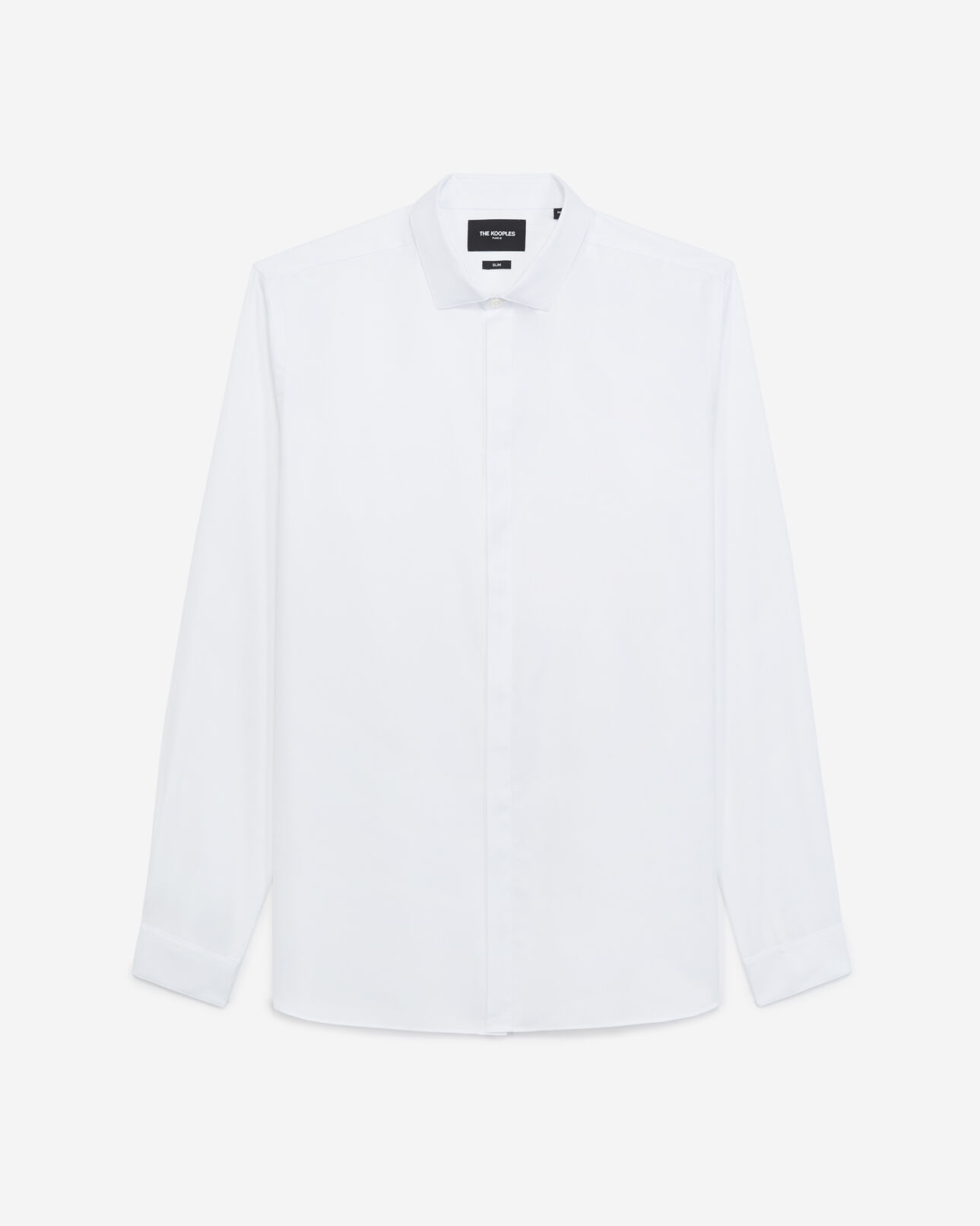 The Kooples HOMME WHITE chemise chic blanche coton à col italien