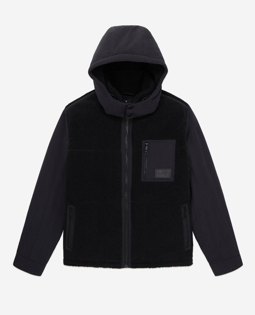 The Kooples HOMME BLACK blouson type surchemise sherpa noir