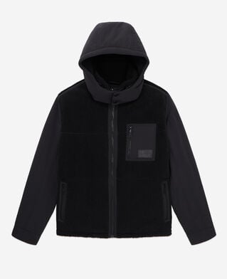 The Kooples HERREN BLACK schwarze hemdjacke aus sherpa