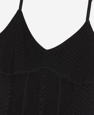 The Kooples F BLACK long black openwork knit dress