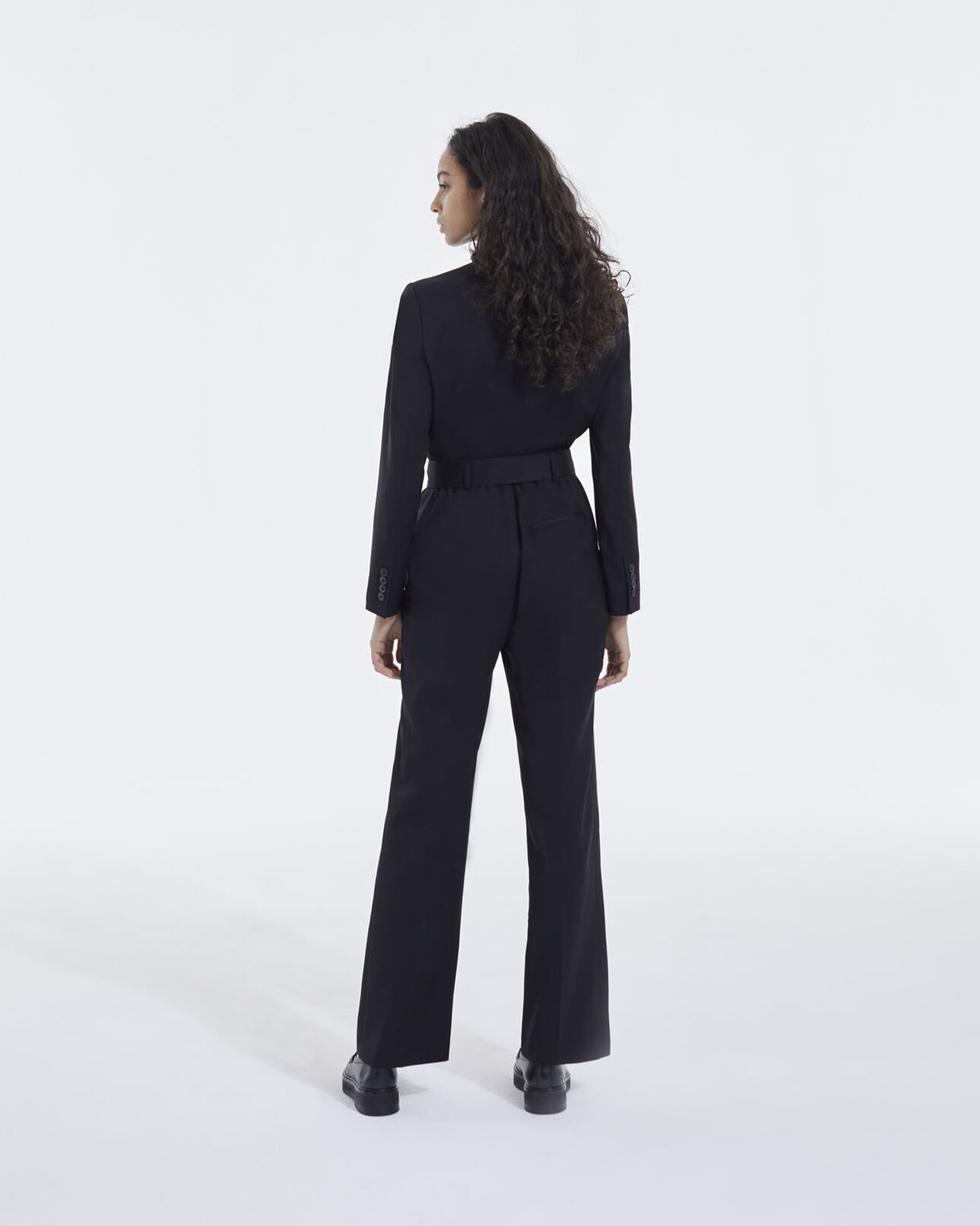 The Kooples FEMME BLACK combinaison noire laine coupe tailleur