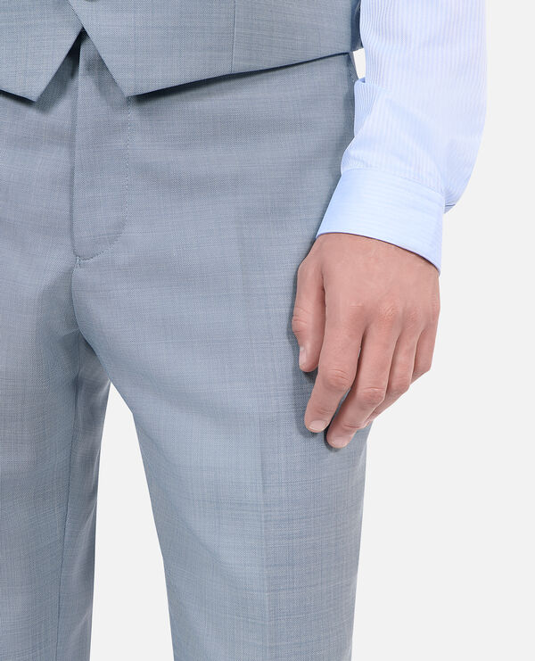 The Kooples HOMME BLUE pantalon de costume en laine coupe ajusté bleu