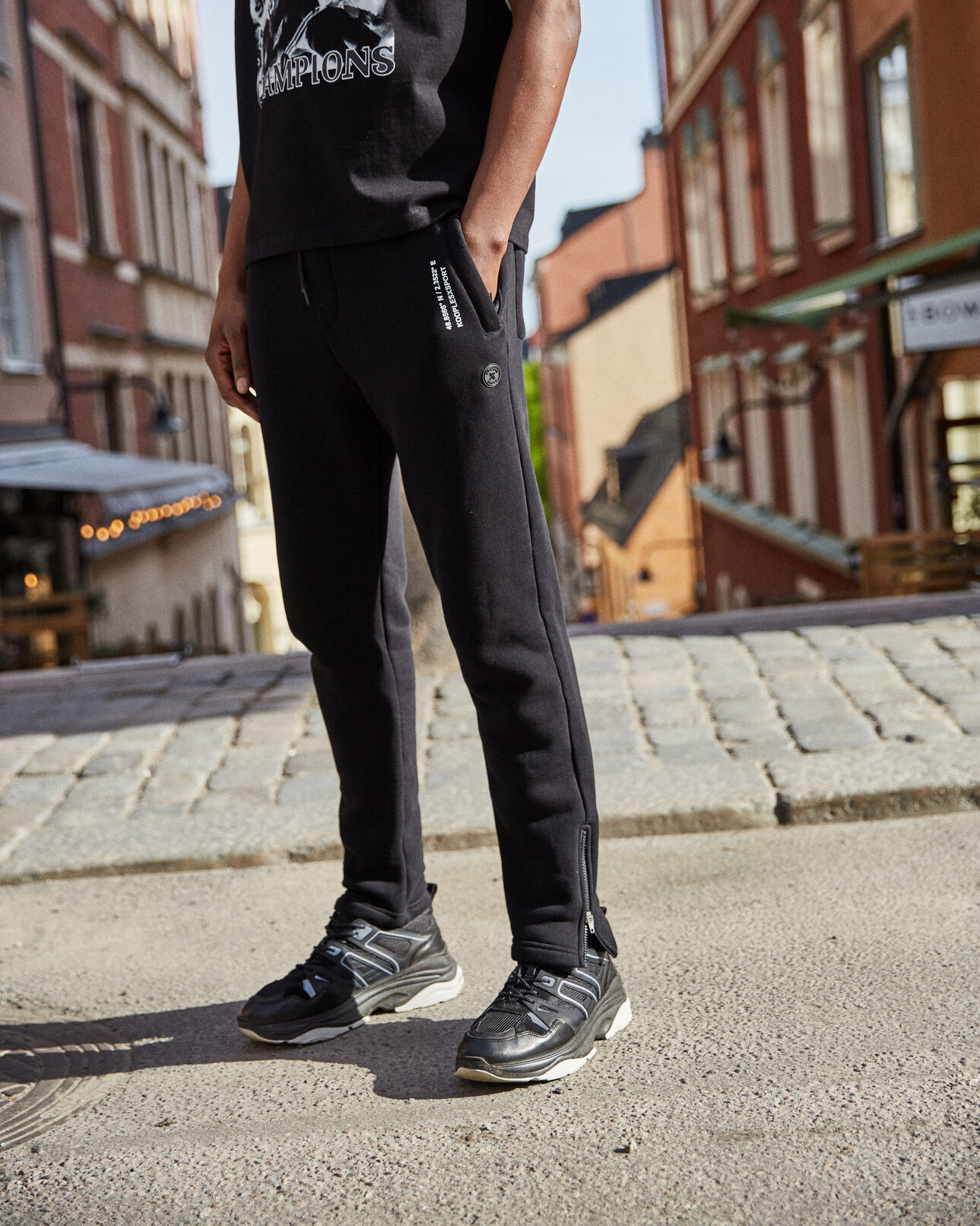 The Kooples HOMBRE BLACK jogging negro de muletón kooples x sport paris