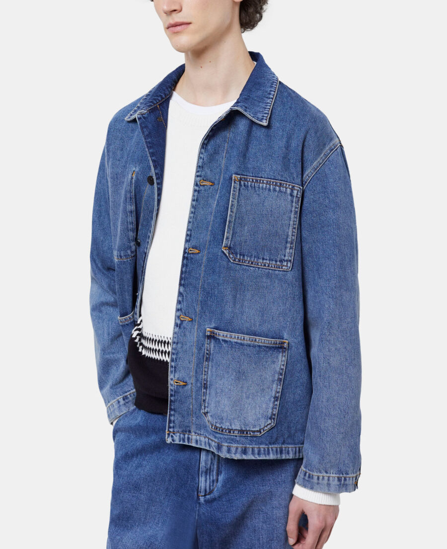 Blue denim overshirt | The Kooples - US