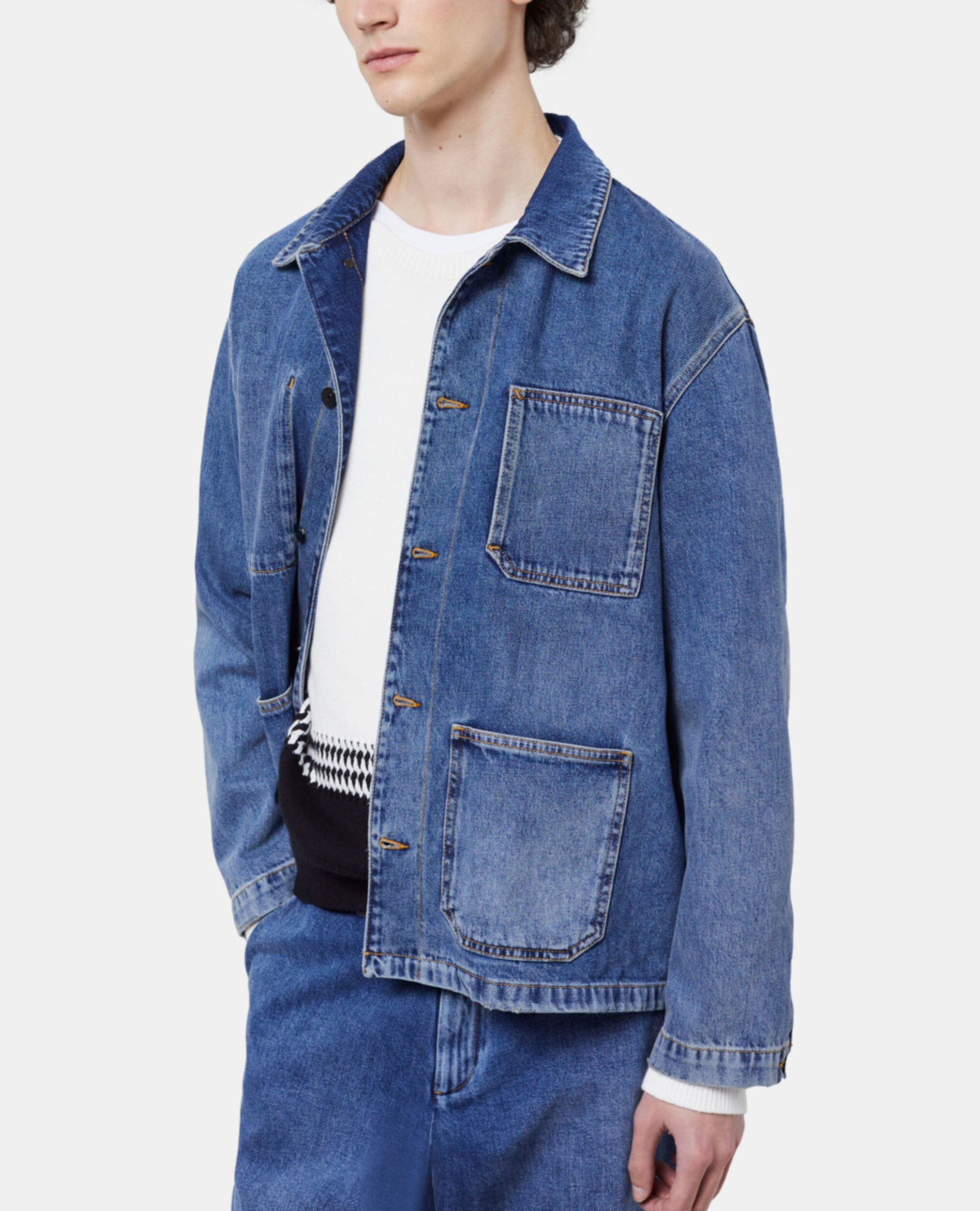 Blue denim overshirt, BLUE DENIM, hi-res image number null