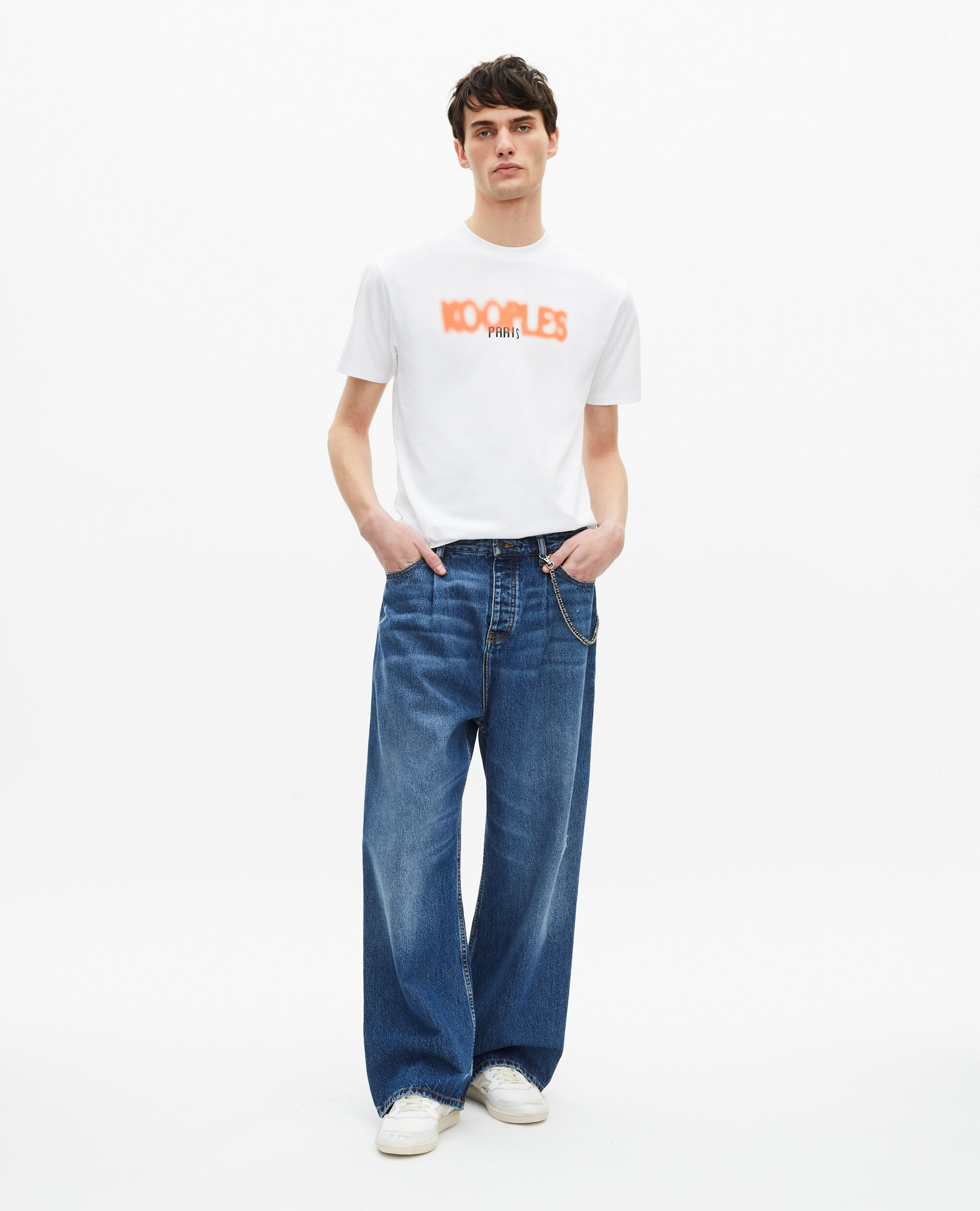White Logo Screen Printed T-Shirt, WHITE, hi-res image number null