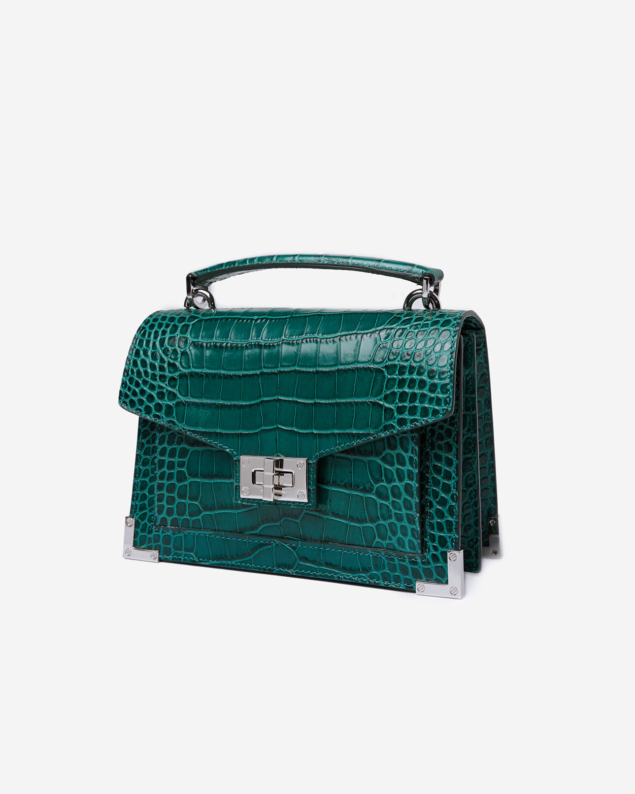 The Kooples DAMEN EMERAUDE emily small-tasche mit krokooptik in smaragdgrün