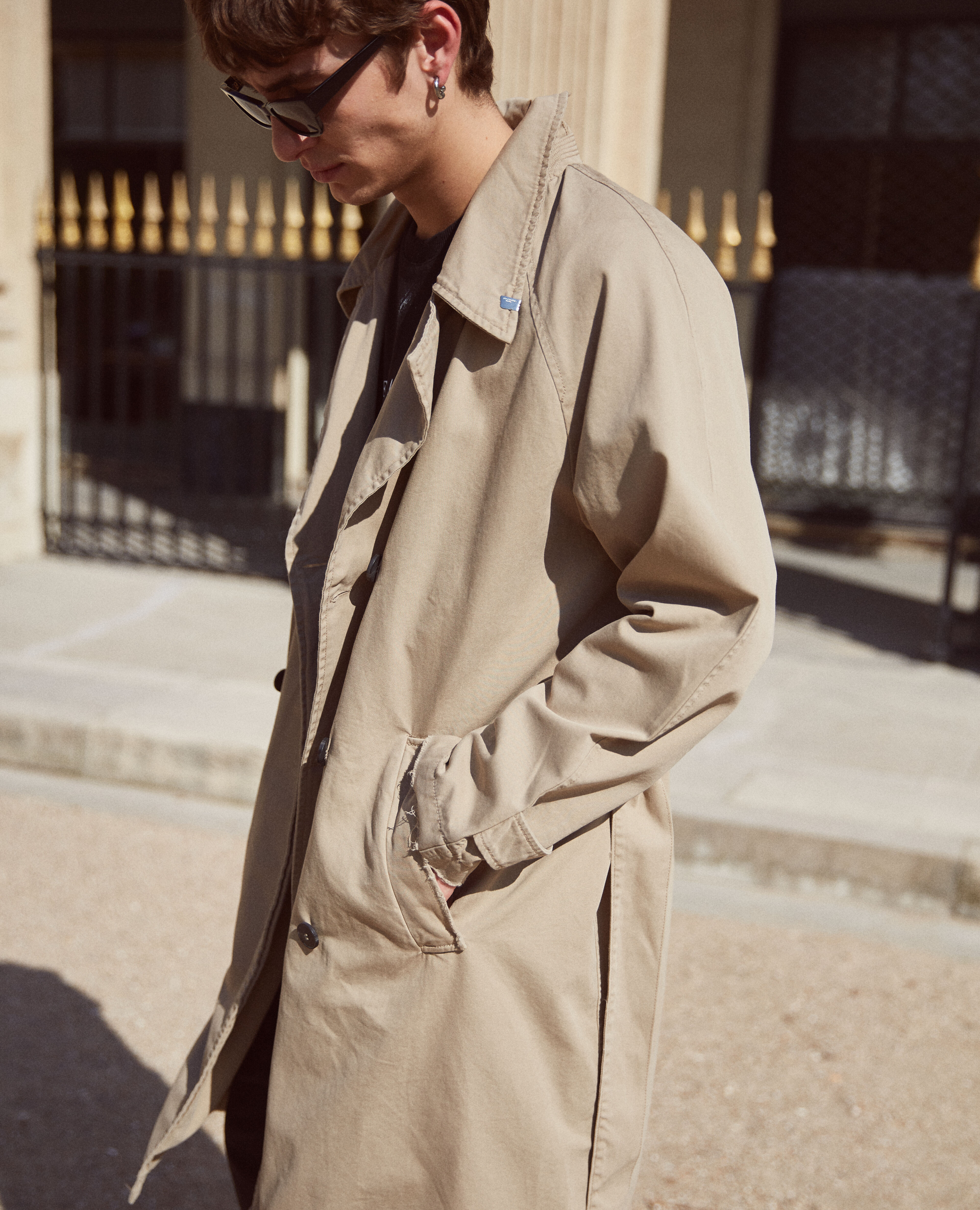 Oversized beige trench coat The Kooples