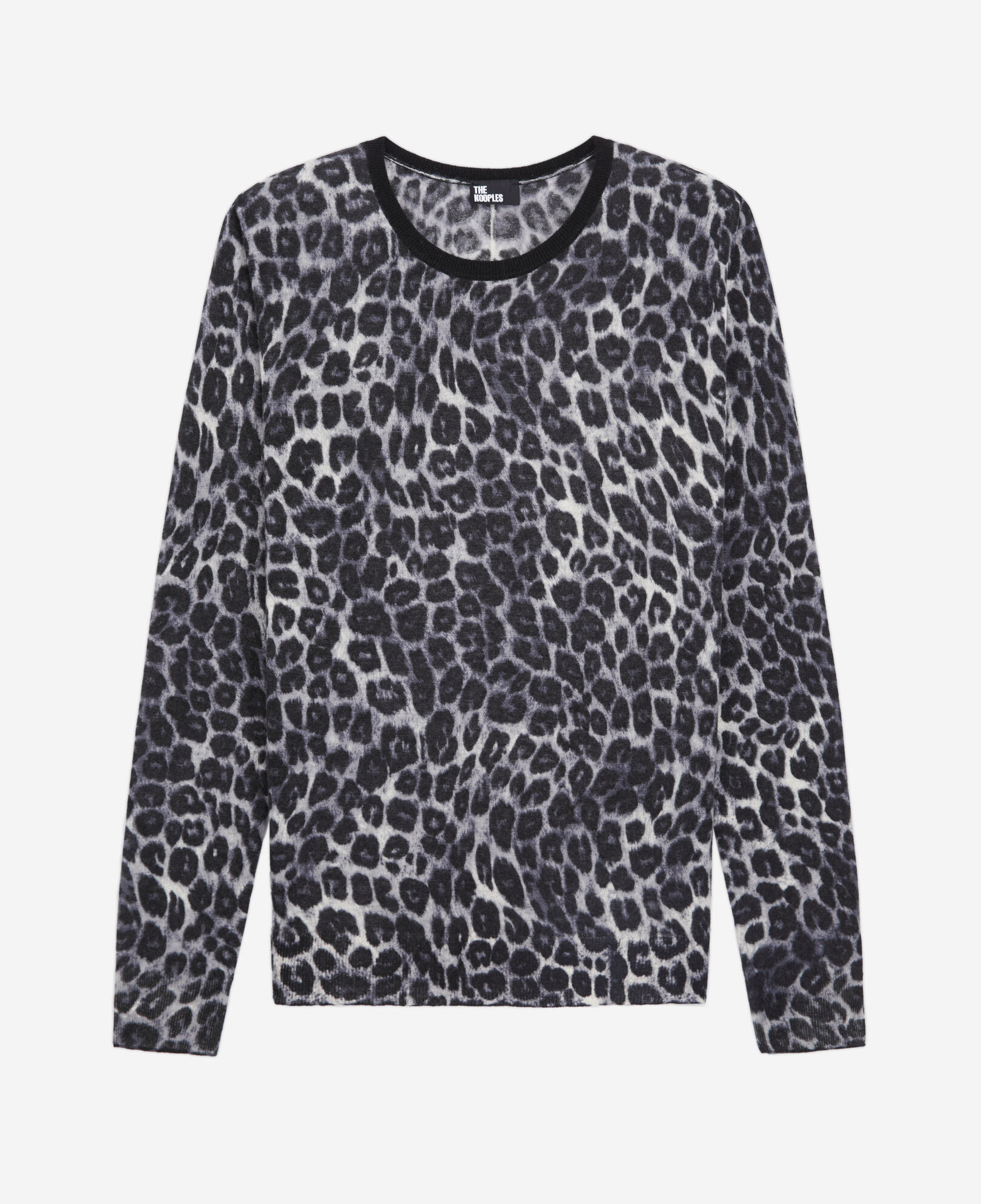 The Kooples FEMME BLACK WHITE LEOPARD pull imprimé en cachemire
