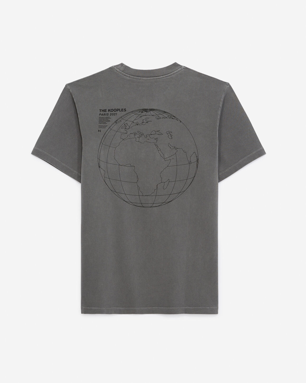 The Kooples HOMME GREY t-shirt gris coton à imprimés contrastés