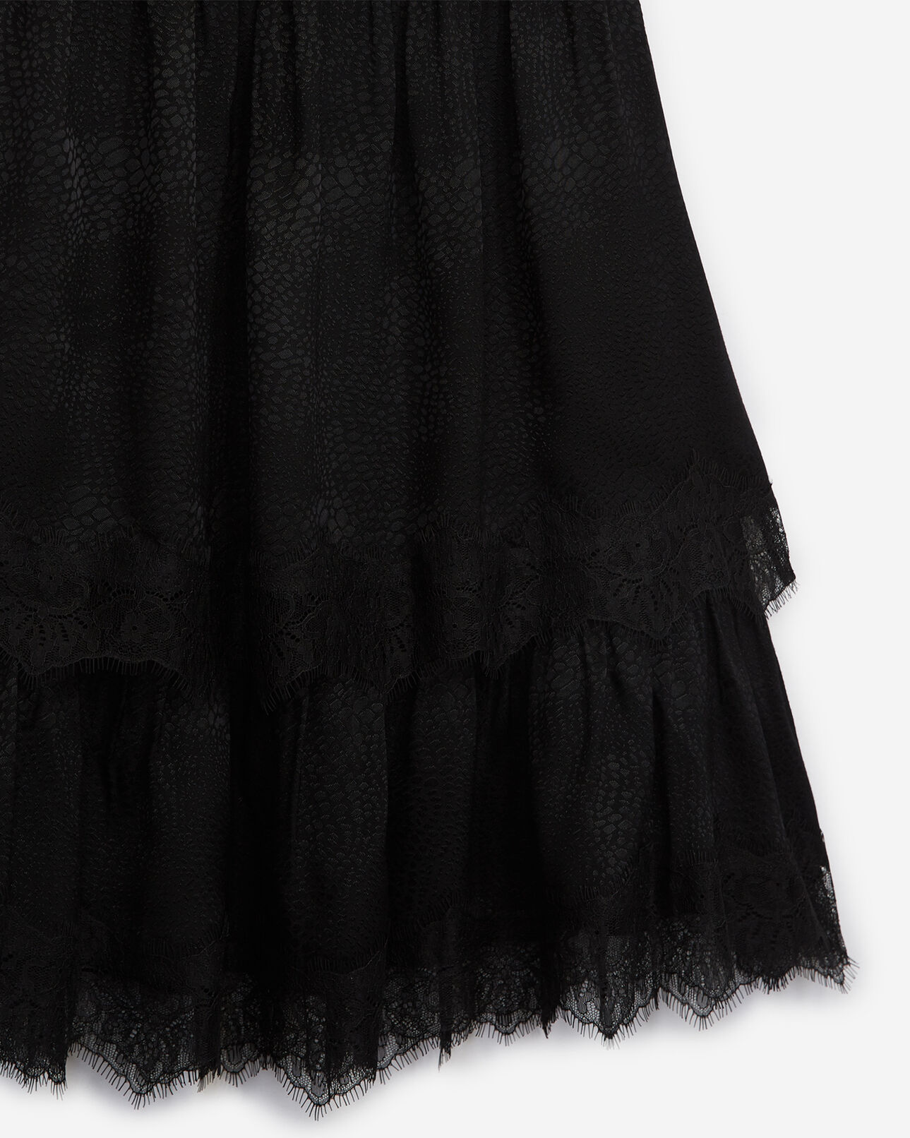 The Kooples FEMME BLACK robe rock manches courtes jacquard noir