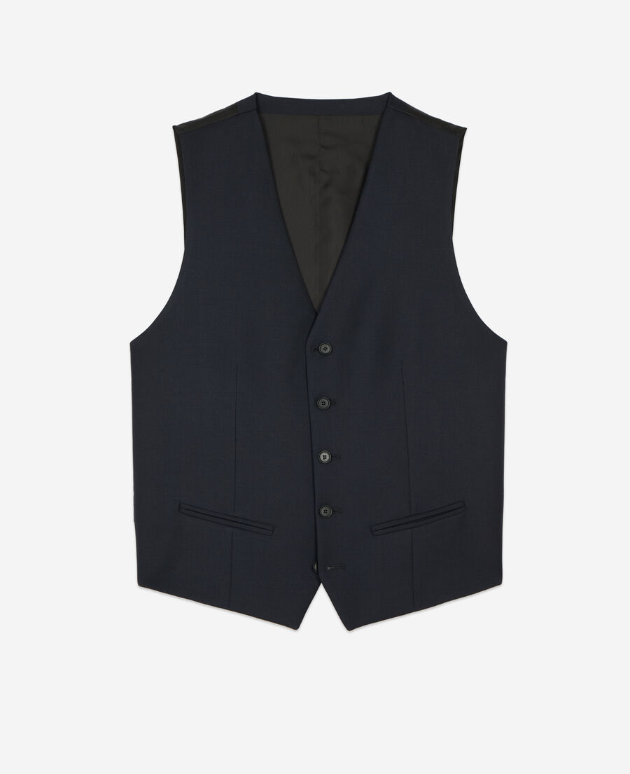 The Kooples HOMME DARK NAVY gilet de costume en laine marine