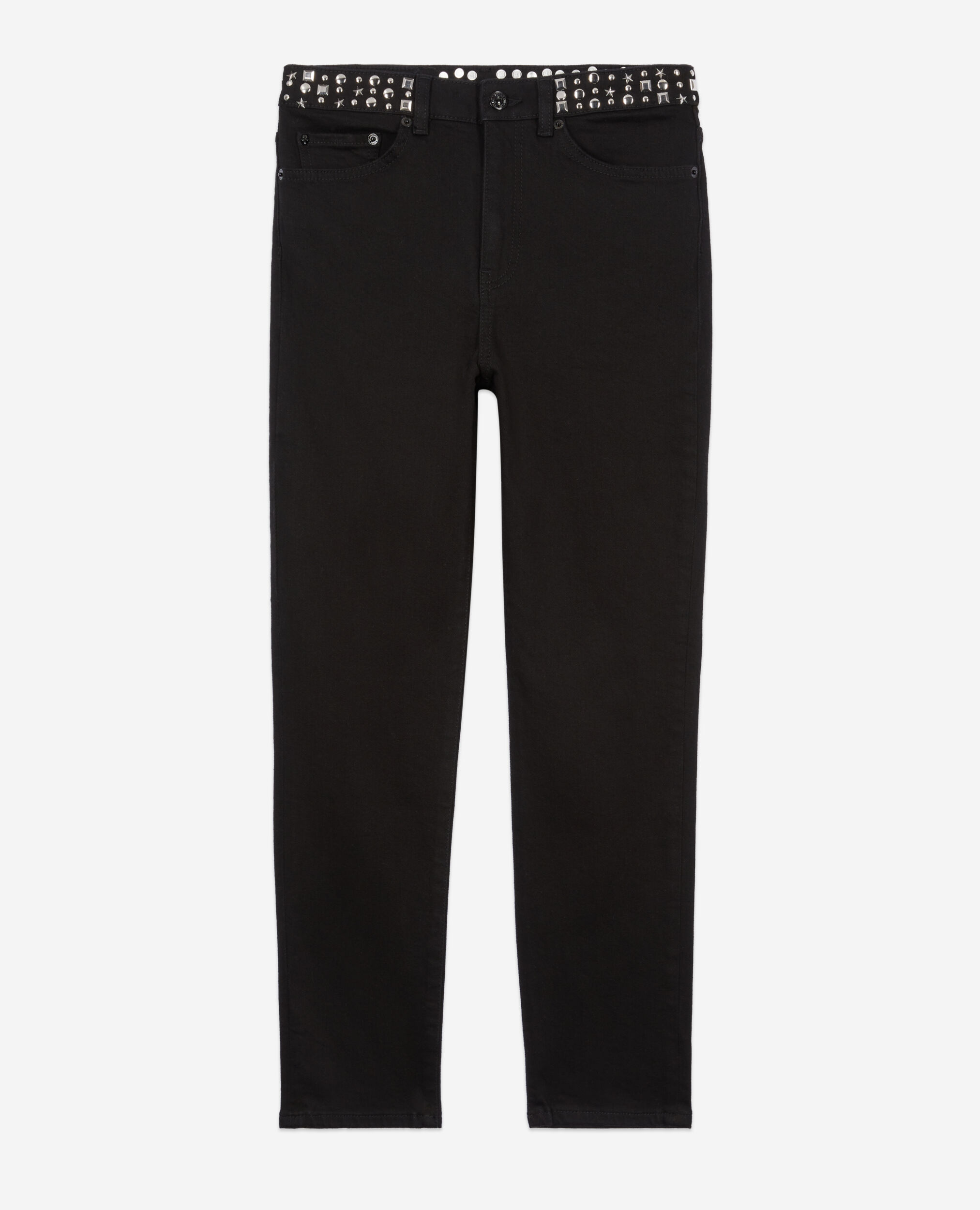 Black slim jeans with studs and stars, BLACK WASHED, hi-res image number null