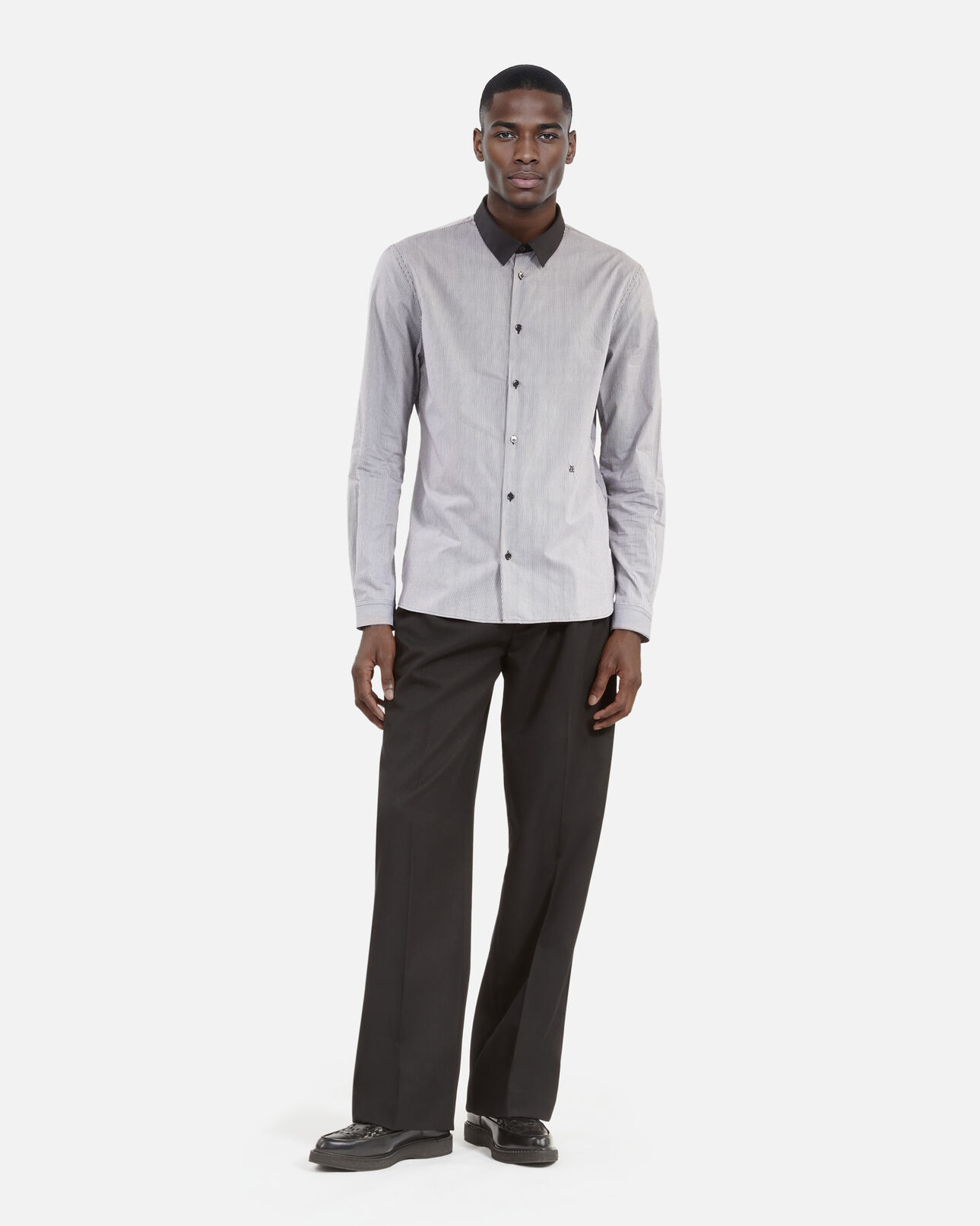The Kooples HOMME BLACK WHITE chemise à micro carreaux noire et blanche
