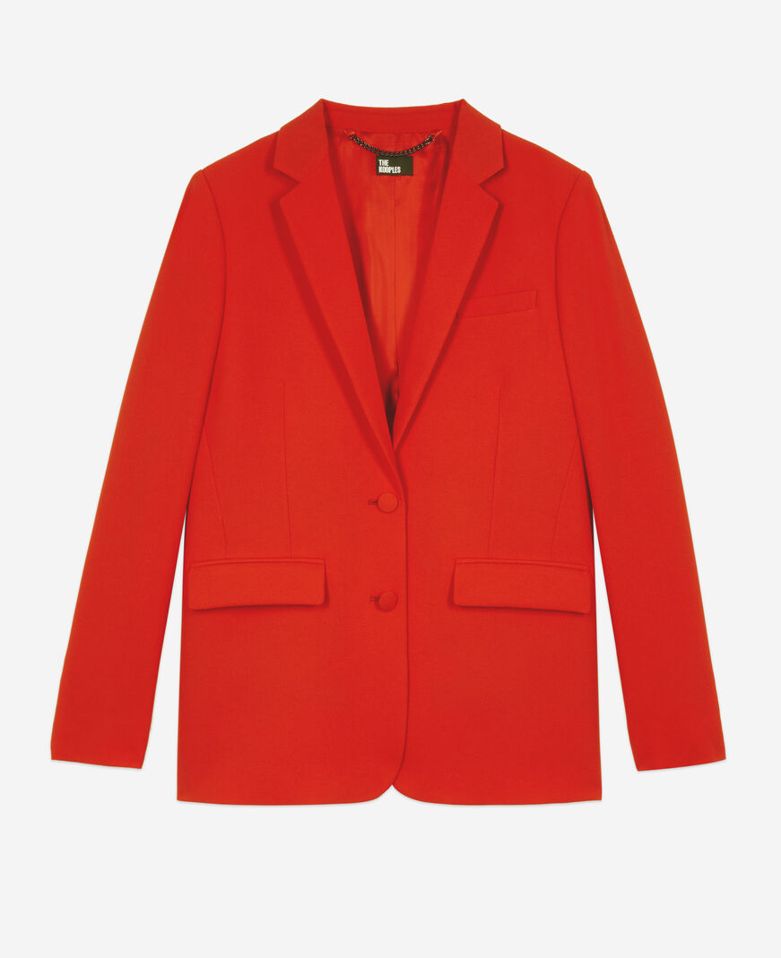 The Kooples F RED red crepe suit jacket
