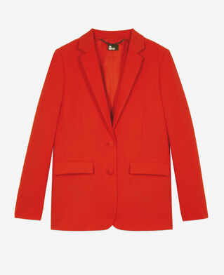 The Kooples F RED red crepe suit jacket