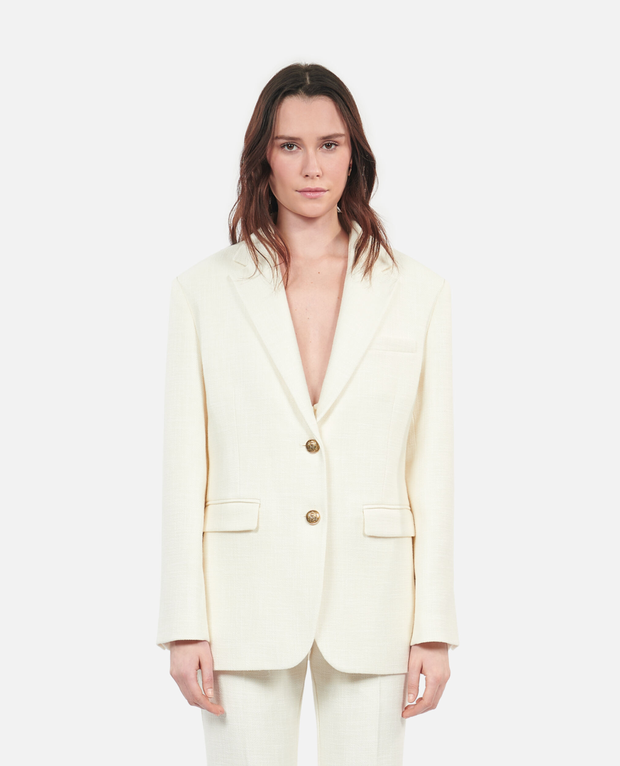Veste tailleur en laine écrue, ECRU, hi-res image number null