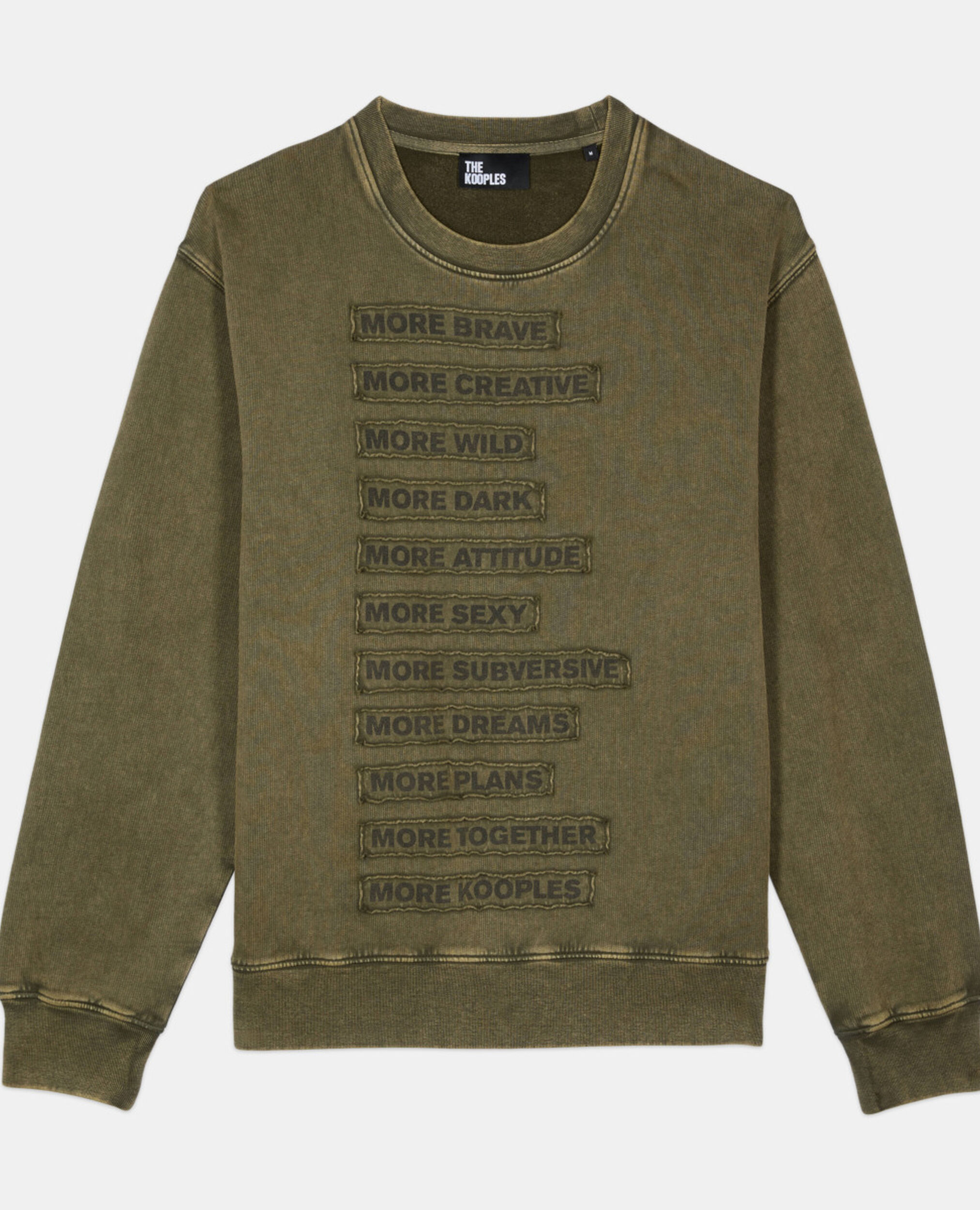 Sweatshirt à patchs kaki, OLIVE NIGHT, hi-res image number null