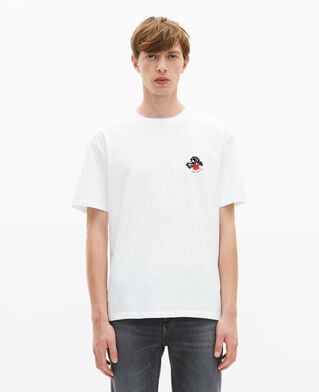 The Kooples H WHITE t-shirt with white skull flocking