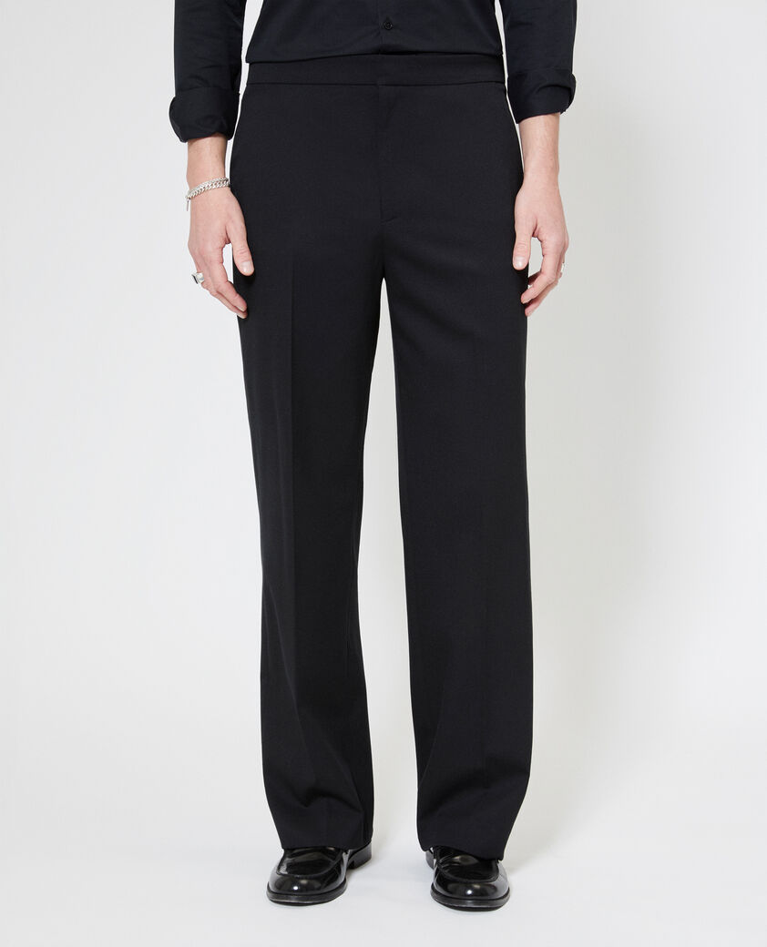The Kooples HOMME BLACK pantalon semi &eacute;lastiqu&eacute; coupe large noir