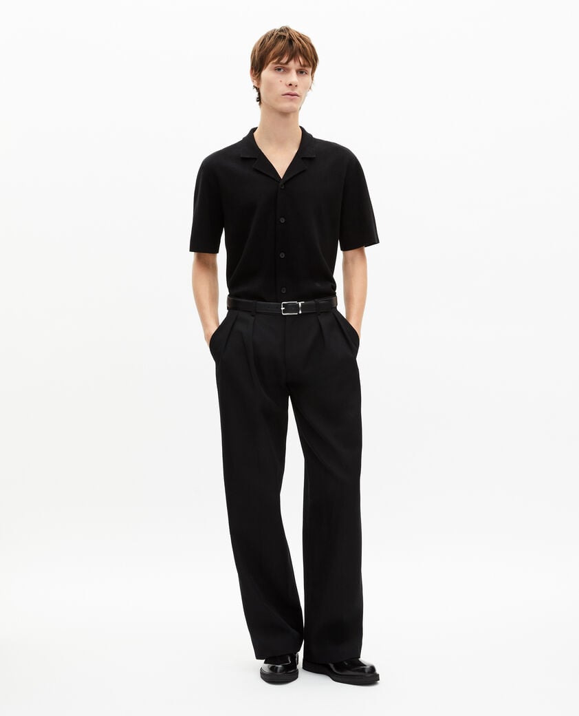 The Kooples HOMME BLACK chemise manches courtes en maille noire