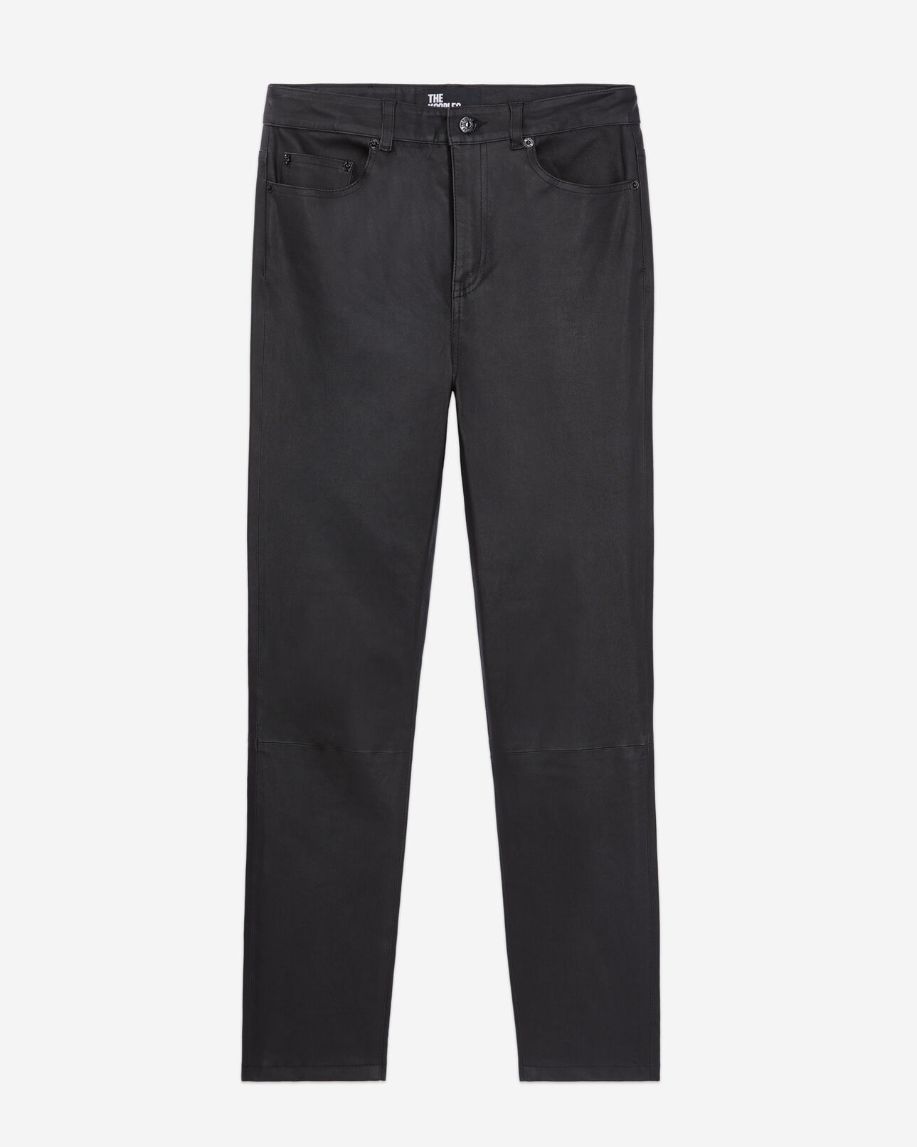 The Kooples WOMEN BLACK black leather skinny trousers