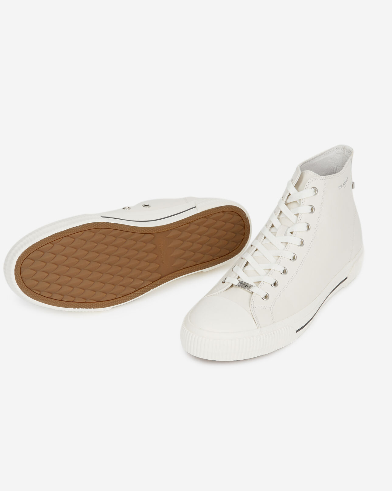 The Kooples HOMME WHITE baskets montantes blanches cuir lisse