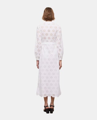 The Kooples WOMEN WHITE long white dress with broderie anglaise