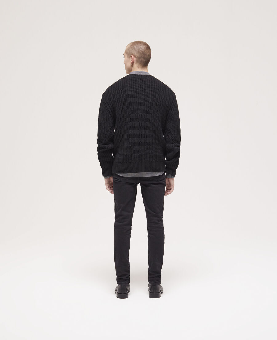 black buttoned cardigan