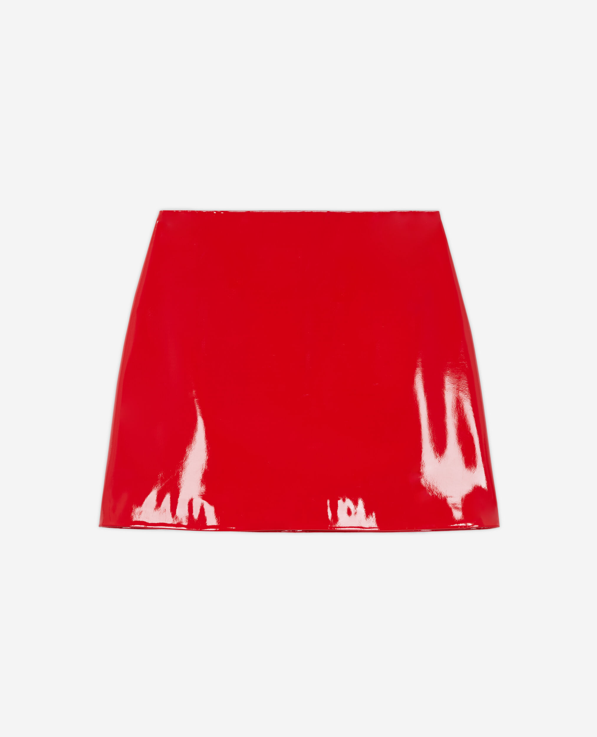 Short red vinyl skirt, RED, hi-res image number null