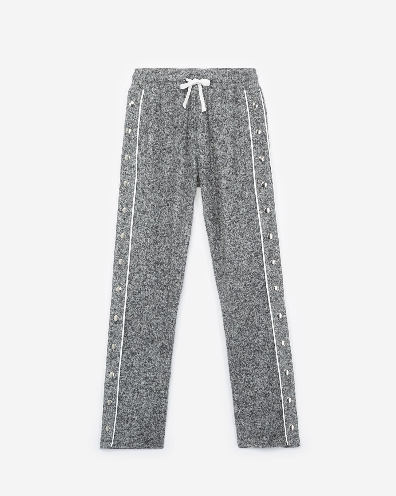 The Kooples FEMME GREY MELANGE jogging gris chiné à boutons-pression