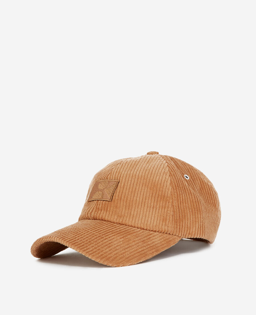 Corduroy camel cap with embroidery | The Kooples