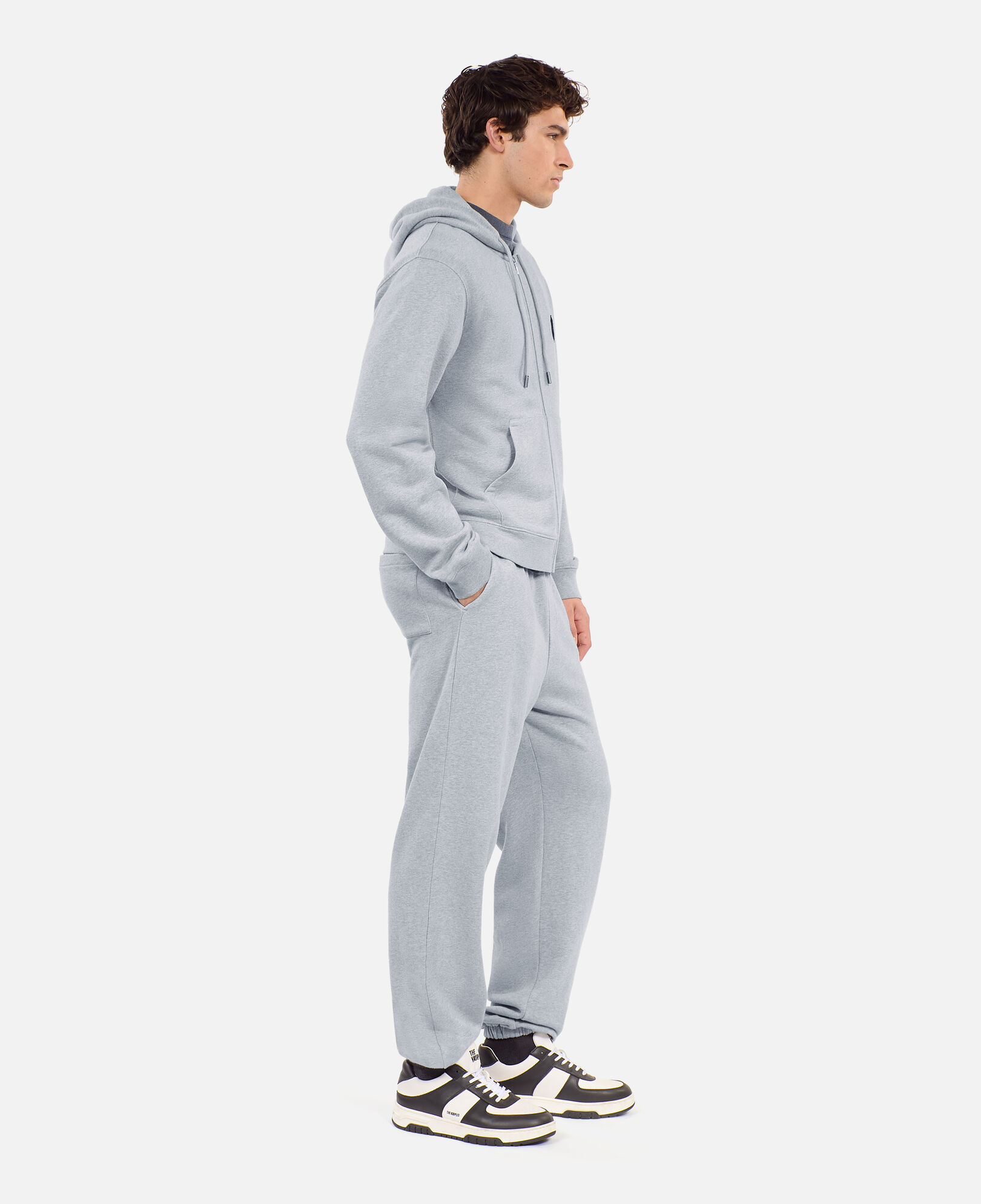 The Kooples HOMME GREY MELANGE sweatshirt à capuche blason gris