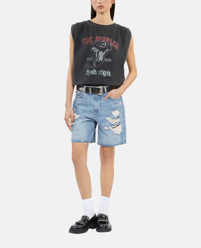 The Kooples FEMME BLACK top avec drapé noir