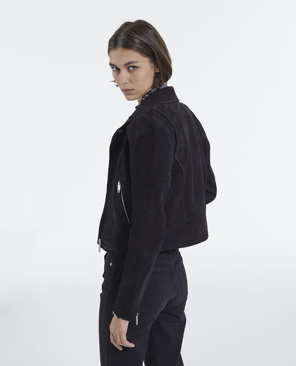 Vero moda suede biker jacket discount