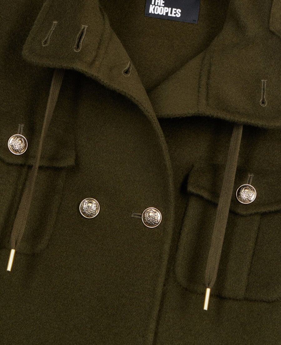 The Kooples WOMEN KAKI khaki officer-style wool blend jacket