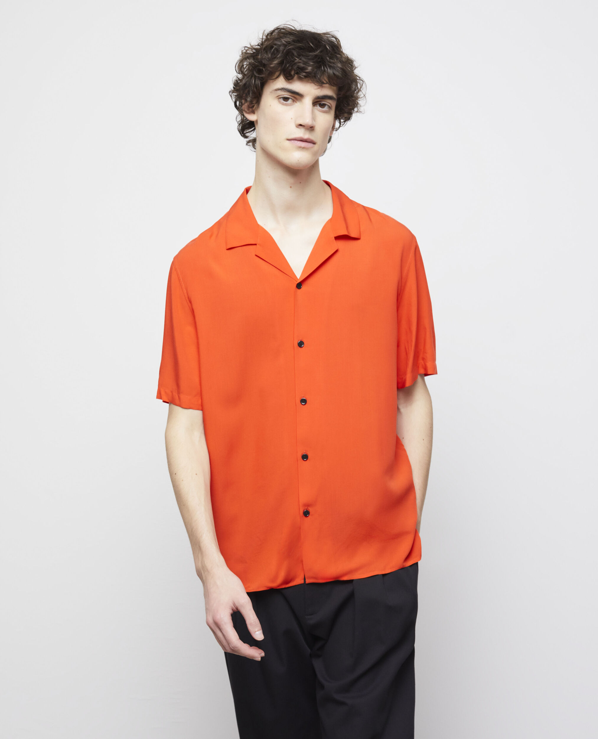 Casual orange shirt, ORANGE, hi-res image number null