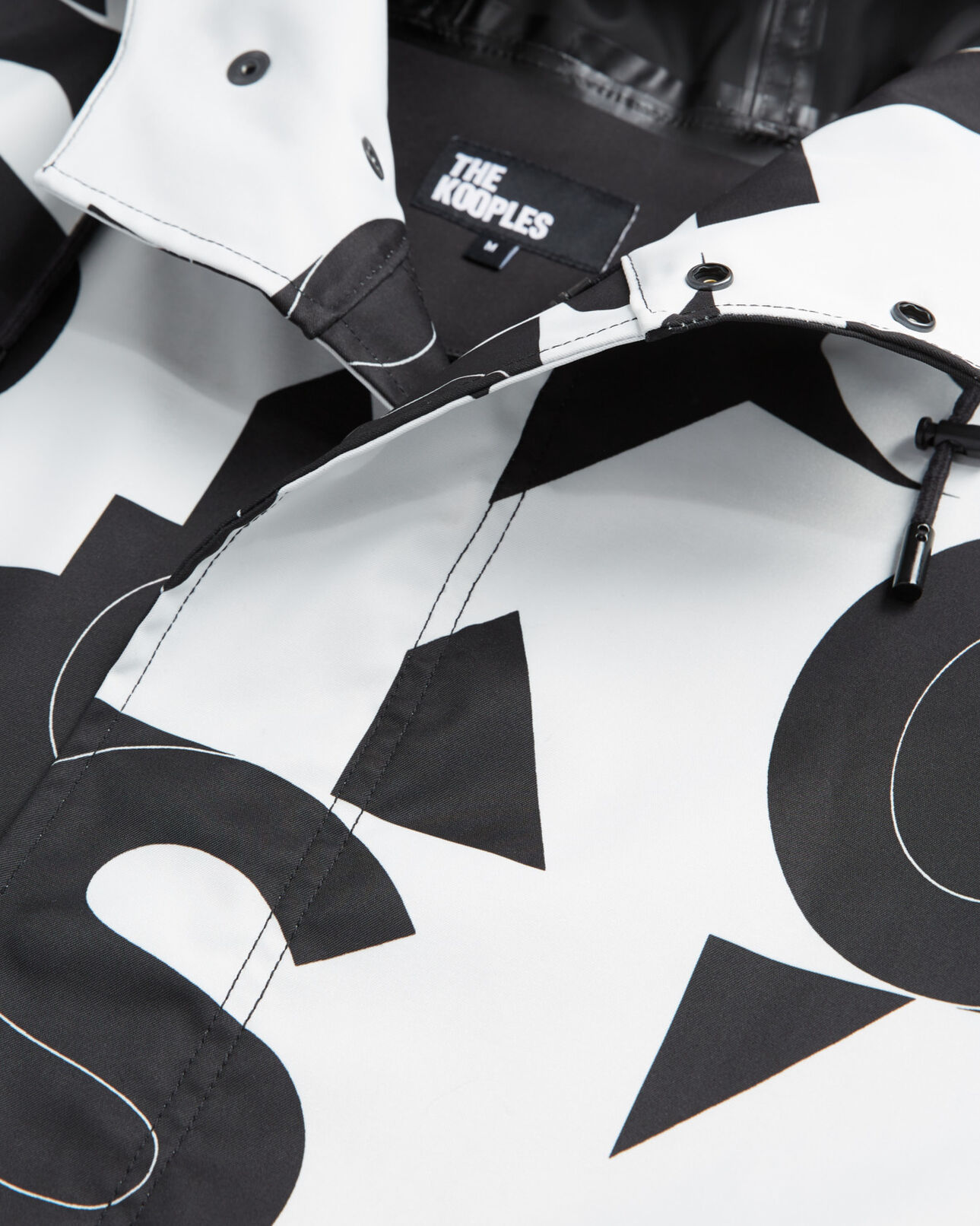 The Kooples MIXTE BLACK / WHITE parka logo the kooples
