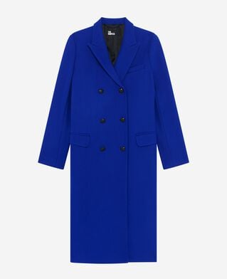 The Kooples FEMME ROYAL BLUE manteau long croisé en laine bleu éléctrique