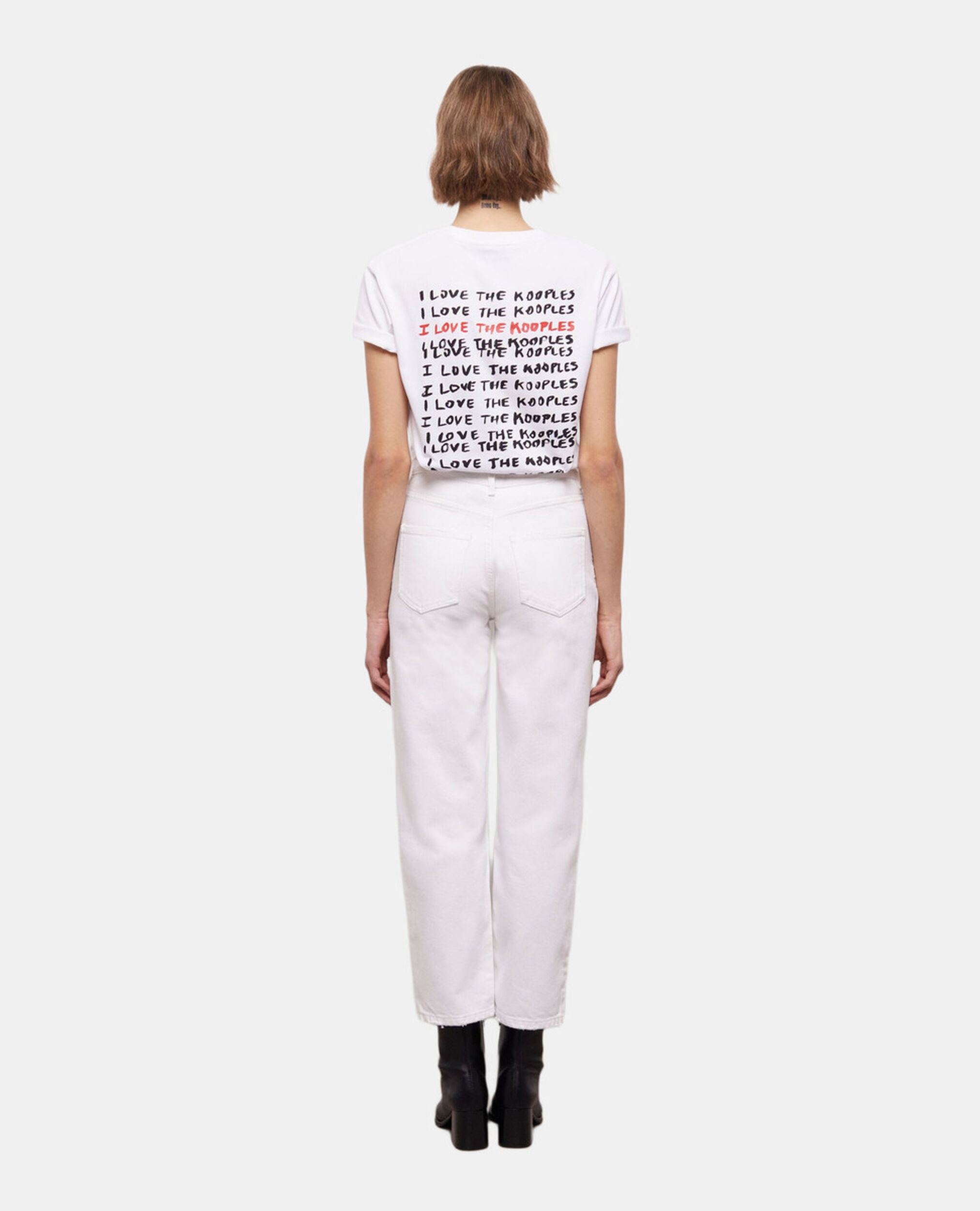 White straight-cut jeans, WHITE, hi-res image number null