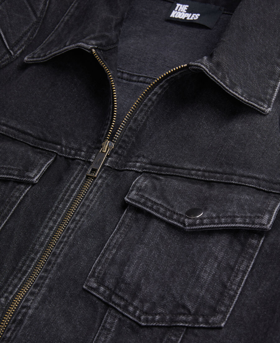 black denim biker jacket