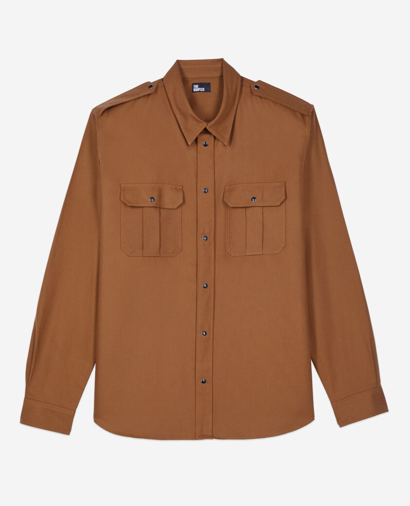 The Kooples MEN CLASSIC BROWN brown shirt 
