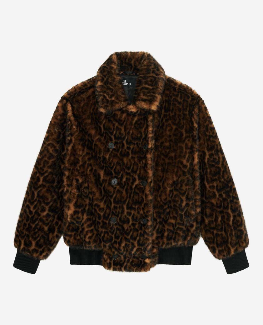 The Kooples F LEOPARD leopard fur-effect coat