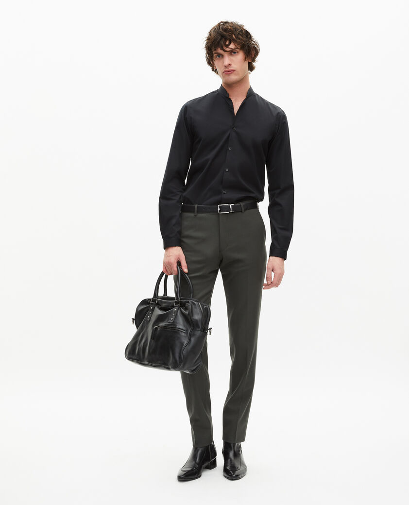 The Kooples MEN KAKI khaki wool suit trousers fitted trousers
