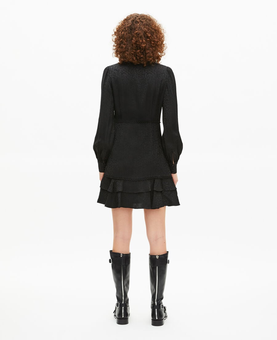 The Kooples F BLACK short black leopard jacquard dress